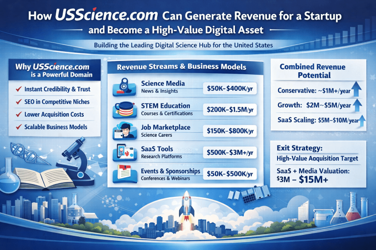 How USScience.com Can Generate Revenue for a Startup and Become a High-Value Digital Asset