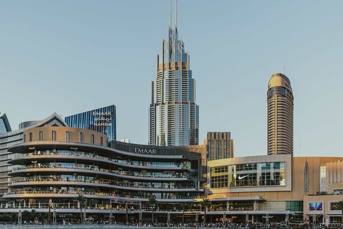Modern buildings and commercial spaces in Downtown Dubai